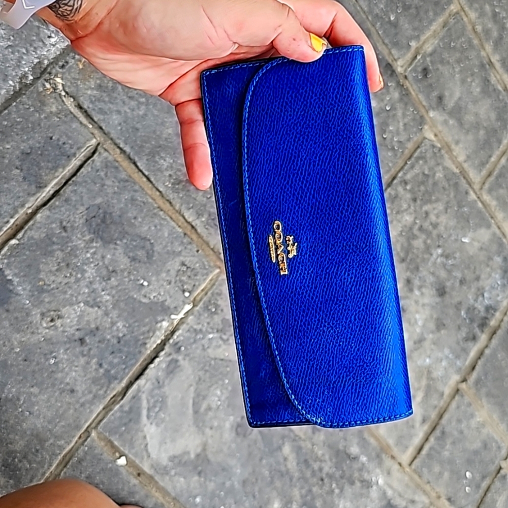 Coach Long Handwallet Good Condition Navy Blue